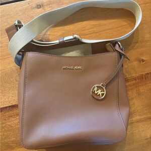 Michael Kors Brown Shoulder Bag with Gold Accents